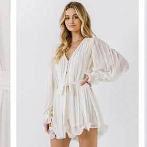 Endless Rose Pleated Romper, NWT